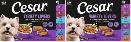 Image of Cesar Home Delights & Loaf Wet Dog Food, Variety Lovers, 36 count, 2 pack