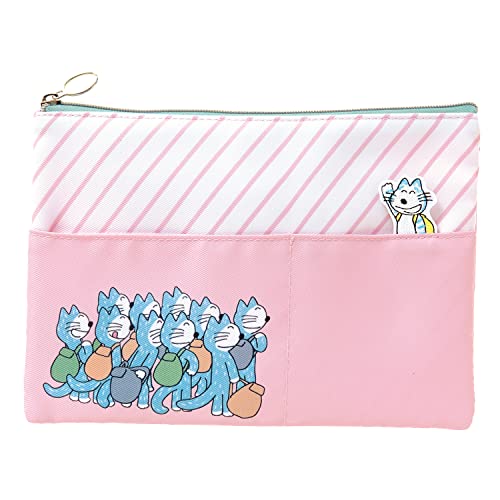 水色レース猫イラストポーチ 41M78qhrUvL.jpg