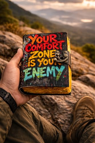 Image of CRAFT JUNKY Vintage Leather Journal Diary for Women and Men Travel Diary Notebook for Writing Deckle Edge Paper (Comfort Zone, 17.78 x 12.7 cm)