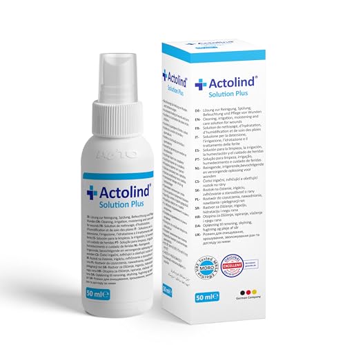 Actolind Solution Plus – Antiseptic Solution for Wound Irrigation and Moisturising Care of Acute, Chronic and Infected Wounds | CE Class III Medical Device | 50 ml