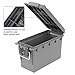 Sheffield 12628 Ammo Storage Box, Stackable .30 Cal Field Boxes, Water and Dust Resistant, Lockable Storage Box with Handle, Secures Hunting Gear, Supplies, and Bullets, Made in USA, Gray, 1-Pack
