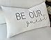 EURASIA DECOR Be Our Guest Lumbar Pillow Cover 12x20 – Ivory Cotton Embroidered Guest Room Decor – Airbnb Welcome Gift
