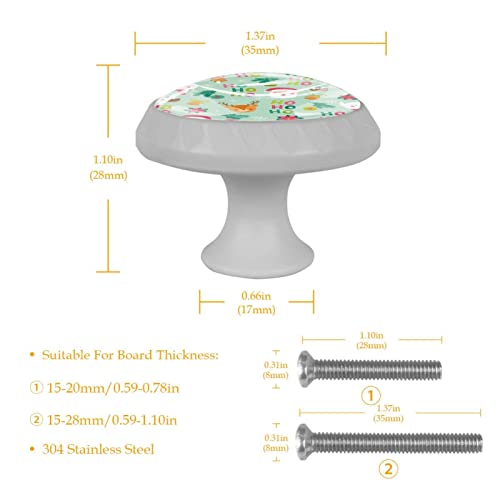 Boutons fluorescents lot de 4 pour commode et tiroir au design de Noël élan - 6