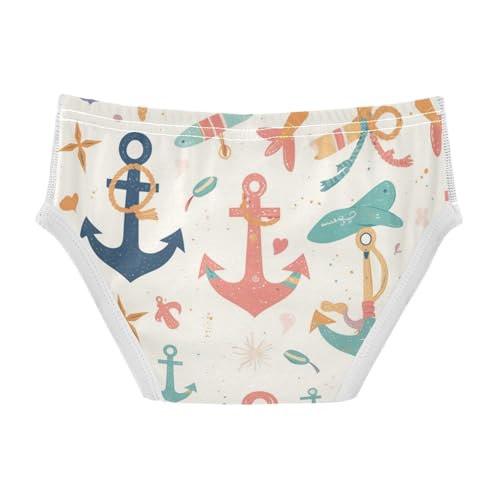 KLL Nautical Themed Simple Anchors Toddler Boys' Comfort Underwear Breathable Children Panties2