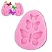 3D Butterfly Mold Silicone Fondant Molds 3 Cavities Butterfly Shape Silicone Mold Cake Baking Mould Cake Decorating Mold Non-stick DIY Tool