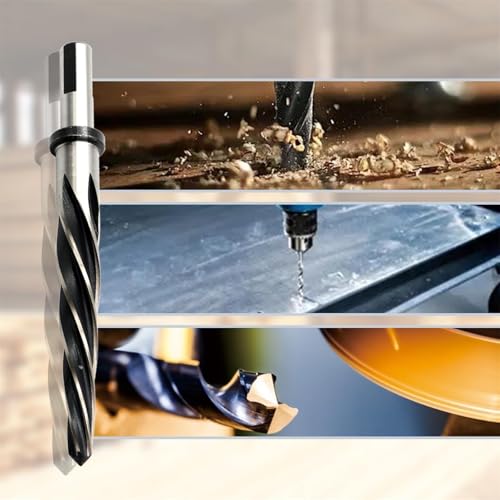 Yunnergo Optional M2 HSS Taper Chucking Reamer Set 4Pcs 3/8\" 1/2\" 5/8\" 3/4\" Drill Bridge/Construction Reamer Expanding Holes (Set 3/8 1/2 5/8 3/4 with 3/8 or 1/2 Shank Chuck)