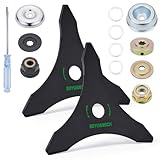 BOYUANSCH 25.4 cm x 3 歯ブラシカッターブレードウィード、ワッカー交換用ブレード、アダプターアタッチメント付き、1インチ(25.4 mmまたは20 mmアーバー)、ハスクバーナ、Stihl、Oregon、Hitachiと互換性があります(2パック)