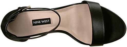 Nine West Women's Pruce Heeled Sandal, Black Nappa, 7 | Image 4