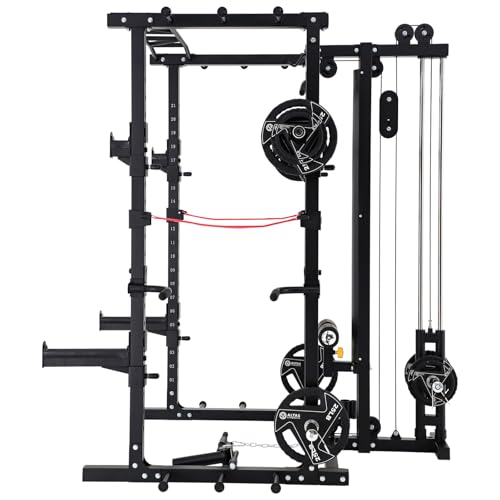 ALTAS STRENGTH Home Gym Smith Machine with Pulley System Gym Squat Rack Pull Up Bar Upper Body Strength Training Leg Developer Commercial Fitness Equipment Included Accessories 3028 - Image 3