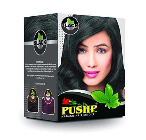 Pushp Henna Natural Hair Colour Black (Pack of 10) | 100% Grey Coverage & Long-Lasting, Natural-Looking Color | Easy to Use, Nourishing Formula | Suitable for All Hair Types & Colors-picture-22