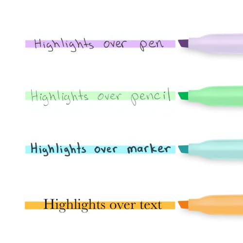 Image of Sharpie Pocket Highlighters, Mild Pastel Colors, Assorted, Chisel Tip, 12 Count - School, Home, and Office Use, Teacher Supplies