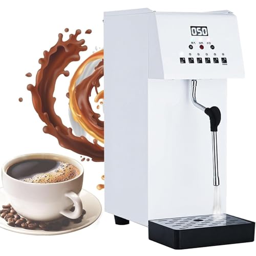 Espumador automático de leche, máquina automática de espuma de café de 2500 W, tanque de acero inoxidable de 6 litros, vaporizador de leche individual, dispensador de agua caliente hirviendo al vapor