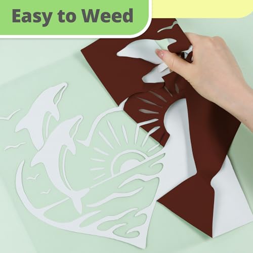 Image of HTVRONT Brown HTV Vinyl Roll - 12 inch x 10ft Brown Iron on Vinyl for All Cutter Machine & Silhouette Cameo, Heat Transfer Vinyl Rolls for t Shirts - Easy to Cut & Weed for Heat Vinyl Design