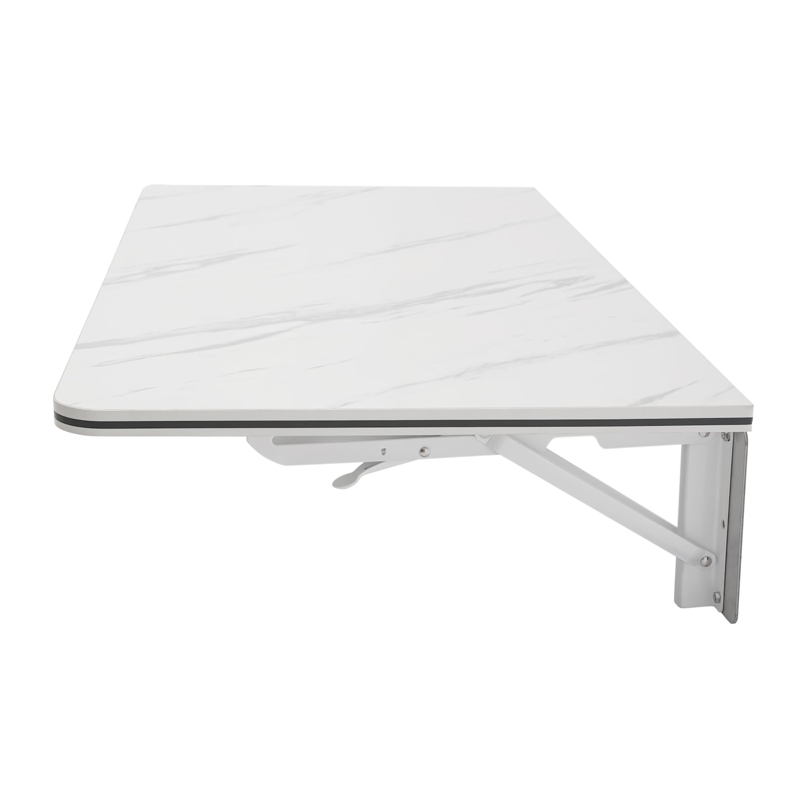 Tavolo da parete pieghevole, 80 x 40 cm, bianco, portata fino a 30 kg, montaggio a parete salvaspazio, per soggiorno, cucina, ufficio, garage