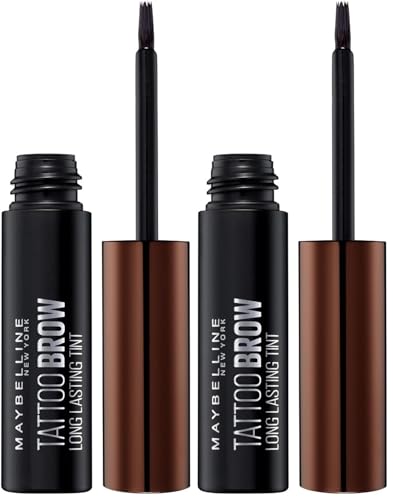 Maybelline New York, Tinte de Cejas Semi-permanente, Tattoo Brow Peel-Off, Dark Brown, 4,6 g (Paquete de 2)