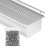 VEVOR Gutter Guard, 5 inch Width, Aluminum Leaf Filter DIY Gutter Cover, 26 PCS 104 ft Total Length, 0.157'' Hole Diameter & 0.02'' Thick Fits Any Roof or Gutter Type