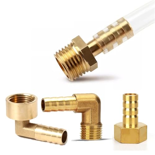 Conector de púas de 14 mm antifugas con rosca de latón para unión de tuberías 3