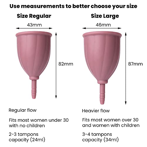 Oneflow Menstrual Cups – Easy Release, Tampon And Sanitation Pad Alternative Menstrual Cup, Made From Medical Grade Bpa-Free Silicone - Comfortable And 12 Hours Leak-Proof Period Cup Reusable (Large) #TOP1