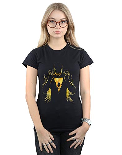 DC Comics Women's Shazam Lightning Silhouette T-Shirt Black X-Large