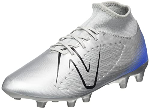New Balance Unisex Tekela V4 Magique Fg Soccer Shoe, Silver/Bright Lapis/Black, 12 Wide US Men