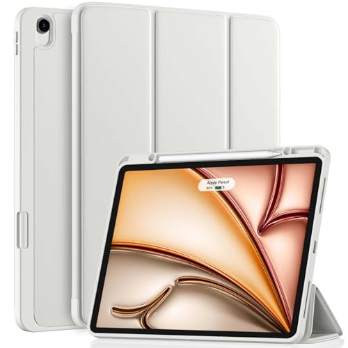 Vobafe Hülle für iPad Air 13 Zoll M3 2025 / M2 2024 mit Stifthalter, Dreifaltiger Ständer-Schutzcover, TPU Flexible Rück...