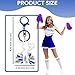 VRHGL 20PCS Cheer Pom Pom Keychains,Blue & Gold Cheer Gifts Bulk for Team, Bulk Cheerleader Gifts, Teen Bookbag Name Tag for Cheer, DIY Name or Slogan Blank Keychains for Girls Women Mom