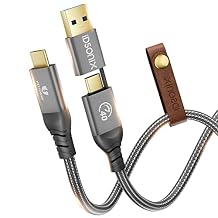 iDsonix for Thunderbolt 4 Cable [USB-IF Certification] 2 in 1 USB 4.0 Cable [5Ft] with 8K@60Hz Display, 40Gbps Data Transfer, PD 100W Charging for MacBook, Dock, iPad, Phone, Laptop etc