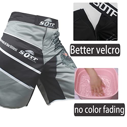 SOTF Pantalones Cortos Shorts Modelo Samurai Ideales MMA K-1 Kick Boxing Boxeo Crossfit etc. (M) - imagen 4
