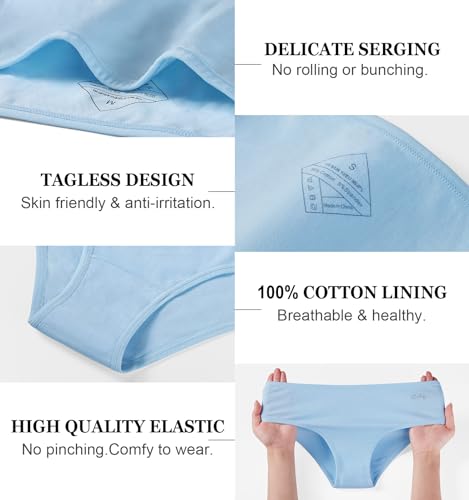 Coskefy Womens Underwear,6 Pack Soft Cotton Low Rise Breathable Solid Color Hipster Panties For Women thumb #4