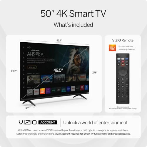 image for VIZIO 50 Inch V Series 4K UHD LED HDR Smart TV Bluetooth Compatible wi
