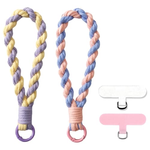 Boho Macrame Phone Wrist Strap, Cell Phone Lanyard with Tether Tab, Purple - Photo 79 sur 85