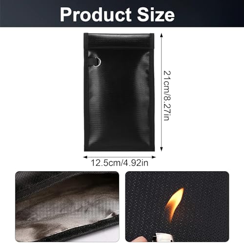 Faraday Bags for Cell Phone Car Keys, RFID Signal Blocking Key Pouch Wallet Cage, Anti-Tracking Anti Theft Car Protection, Cell Phone Signal Jammer WiFi,GSM,LTE,NFC,RFID,GPS Blocker (8.2\"*4.9\") - Thumbnail 6