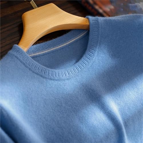 Pull en cachemire col rond décontracté vêtement chaud uni hiver - 3
