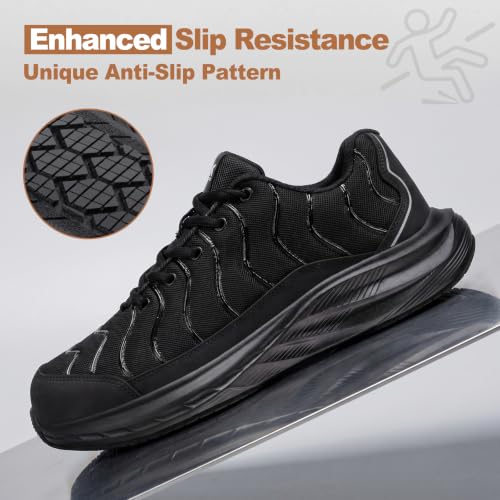 Image of LARNMERN Puncture Proof Cushioned Steel Toe Shoes for Men | Breathable ASTM Wide Toe Lightweight Fashional Style Comfort Slip Resistant Multiple colors available