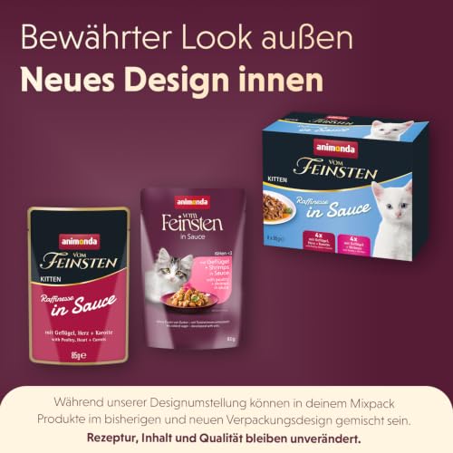 animonda vom Feinsten Kitten Katzenfutter nass in Sauce Mixpack (8 x 85g)