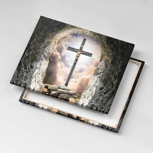 Jésus sur la croix tableau Wallfluent, cadeau de baptême idéal