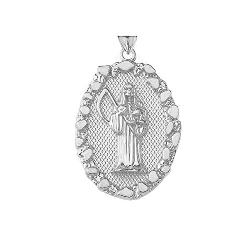 Fine Sterling Silver Santa Muerte Nugget Pendant Necklace, 20" - Image 3