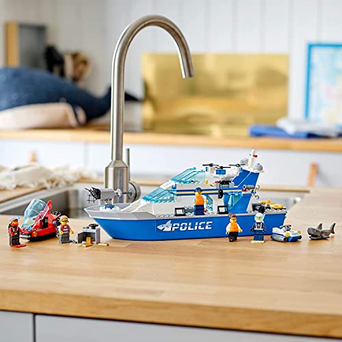 City Police Patrol Boat 60277 Building Kit; Cool Police Toy for Kids, New 2021 (276 Pieces) - Lego - Immagine 4