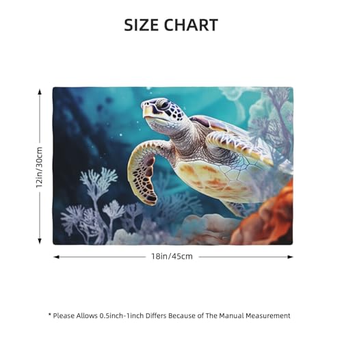 Set de table antidérapant tortue et corail lavable et tapis de table durable résistant chaleur