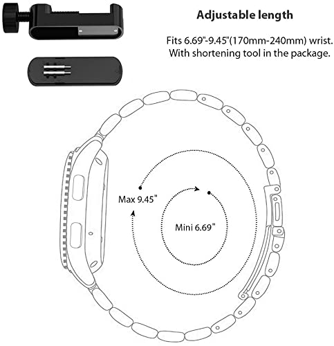 Compatible with Vivomove Trend Bands, Lamshaw Stainless Steel Metal Replacement Strap Bracelet Compatible with Garmin Venu Sq 2/Venu Sq/Venu/Venu 2 Plus/Approach S12/Approach S40/Approach S42/D2 by Lamshaw - Image 5