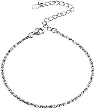 925 Sterlig Silver Cuban/Figaro/Rope/Bead Chain Bracelet For Women 16CM+5CM (Extended Chain) Minimalist Jewelry(with Gift Box)