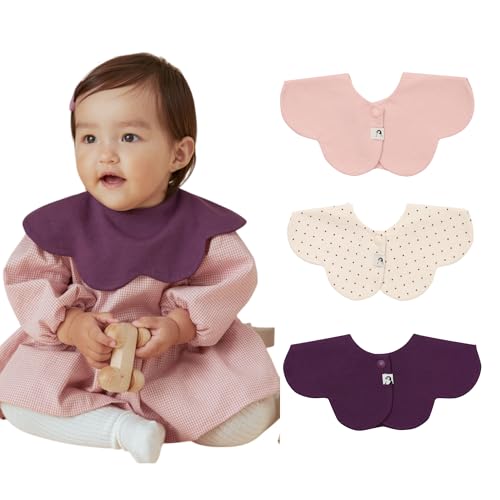 [Konny] Rj[X^C 3Zbg Baby Bib 360°[O 悾ꂩ zE Vv ̎q j̎q xr[R[f oYj  v[g 3-3(Pink, Winedot, Deeppurple)