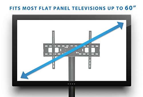 Mount-It! Mobile Tv Stand - With Rolling Casters & Three-Tiered Glass Shelving - Fits 32"-60" Displays #TOP4