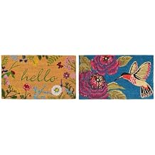 Calloway Mills AZ105992436 Floral Hello Doormat, 24" x 36", Multicolor & 120262436 Hummingbird Delight Doormat 24" x 36"
