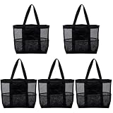 CLISPEED 5 Piezas Bolsa De Almacenamiento De Playa Linda Bolsa De Playa Accesorios De Baño Bolsas De Juguetes De Arena Bolso De Cosméticos De Malla Portador De Artículos De Tocador