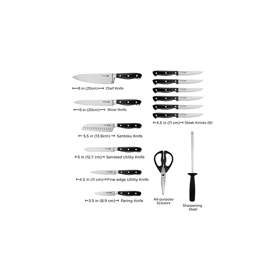 Sabatier-15-Piece-Forged-Triple-Rivet-Knife-Block-Set-High-Carbon-Stainless-Steel-Kitchen-Knives-Razor-Sharp-Knife-set-with-Acacia-Wood-Block-Black-Handles Sabatier 15-Piece Forged Triple Rivet Knife Block Set, High-Carbon Stainless Steel Kitchen Knives, Razor-Sharp Knife set with Acacia Wood Block, Black Handles