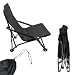 Spetebo Strandstuhl schwarz klappbar mit Tragetasche - 59 x 58 cm - Klappstuhl klein für Strand und Garten - Stuhl faltbar für Festival Freizeit Angler Sessel Belastbarkeit bis 110 kg