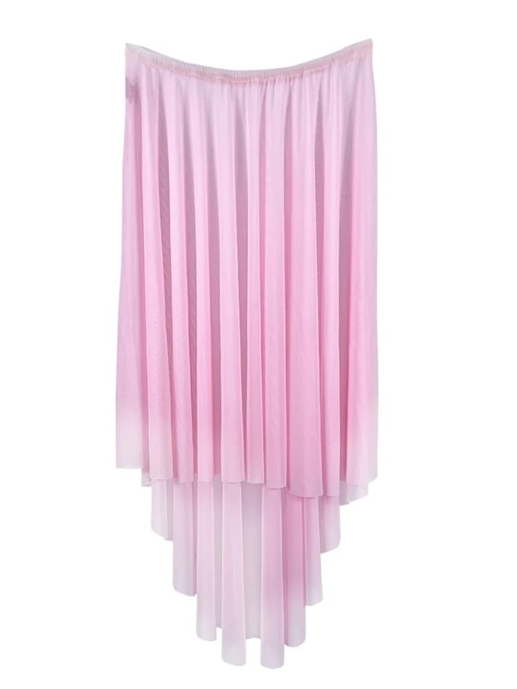 Faldas de Baile de Gasa, Mujer Poliéster Gasa Malla Envoltura Ballet Danza Falda Tirar Multicolor(Pink)