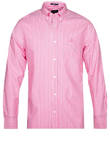 GANT Herren REG Broadcloth Stripe BD Hemd MIT Streifen, Perky PINK, XL