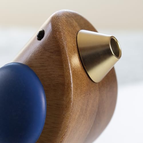 Songbird Specialties Wine Bottle Pourer, Fun Wine Pourer Spout Sings While It Pours, Wine Bottle Sealer, Acacia Wood with Blue Wings by SONGBIRD SPECIALTIES - Image 4